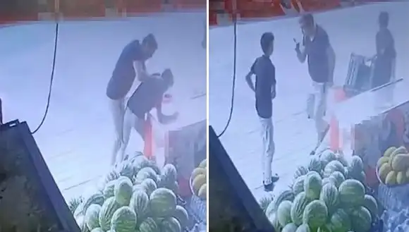 Markette Çalışan Genç Çocuğa Bekçi Tarafından Şiddet Uygulandı